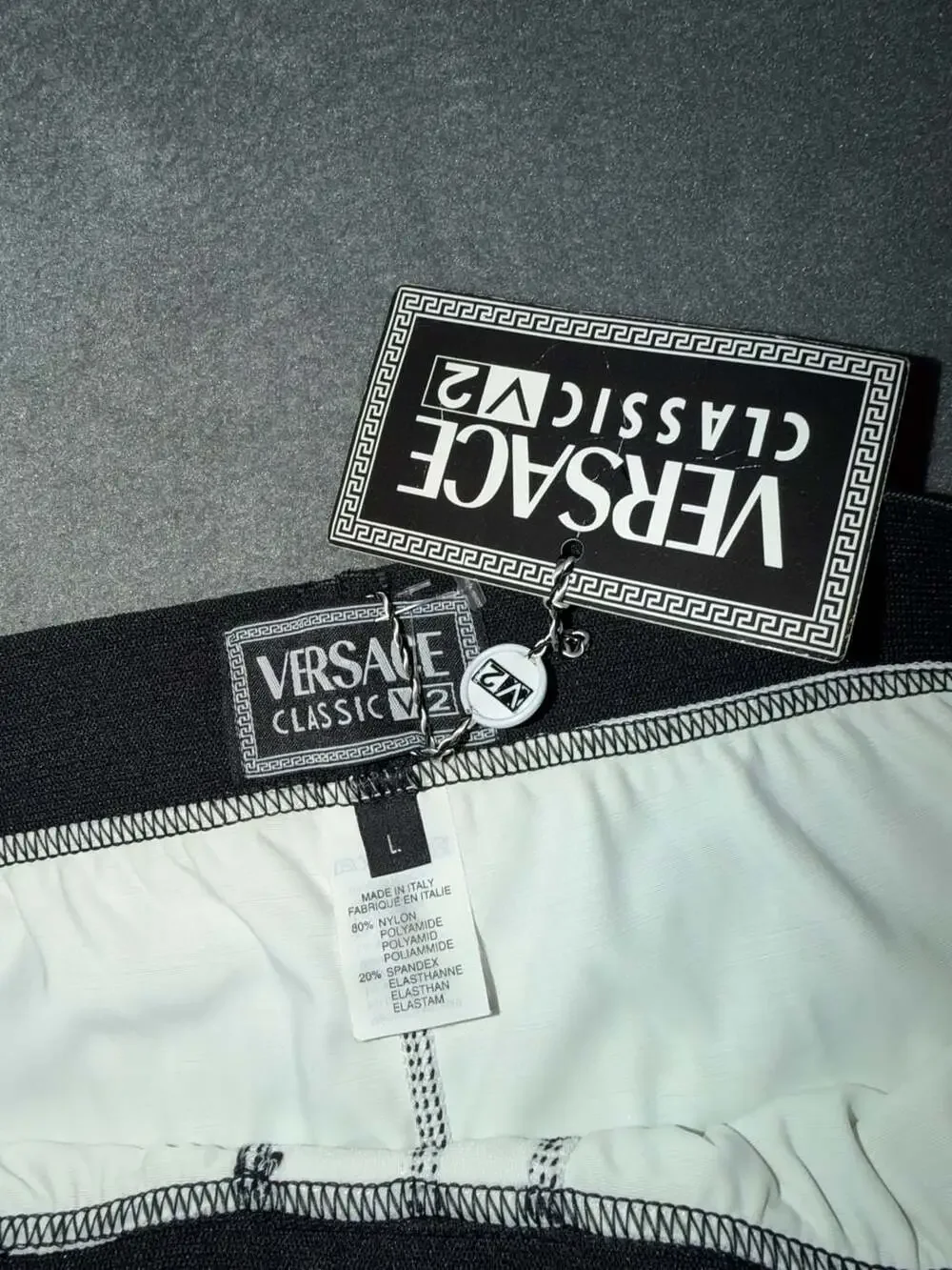 Versace Classic V2 Metallic Silver Boxer Briefs Size Large